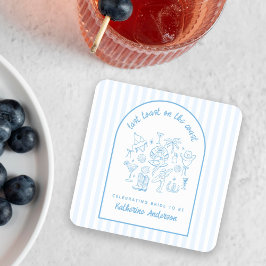 Adesivo Quadrado Último Brinde na Costa Favoritos da Praia Azul