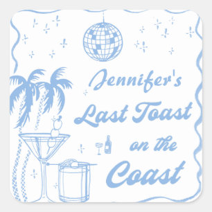 Adesivo Quadrado Último brinde na festa de despedida de solteira co