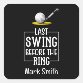 Adesivo Quadrado Último swing do golfista antes da despedida de sol