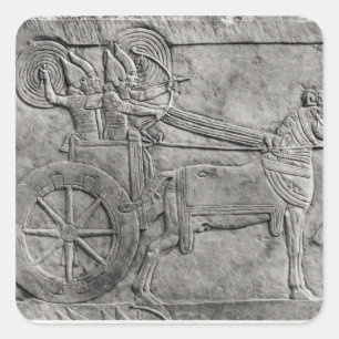 Adesivo Quadrado Um alivio que descreve o exército Assyrian na