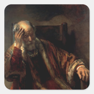 Adesivo Quadrado Um ancião em uma poltrona