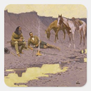 Adesivo Quadrado Um Ano Novo no Cimarron por Frederic Remington