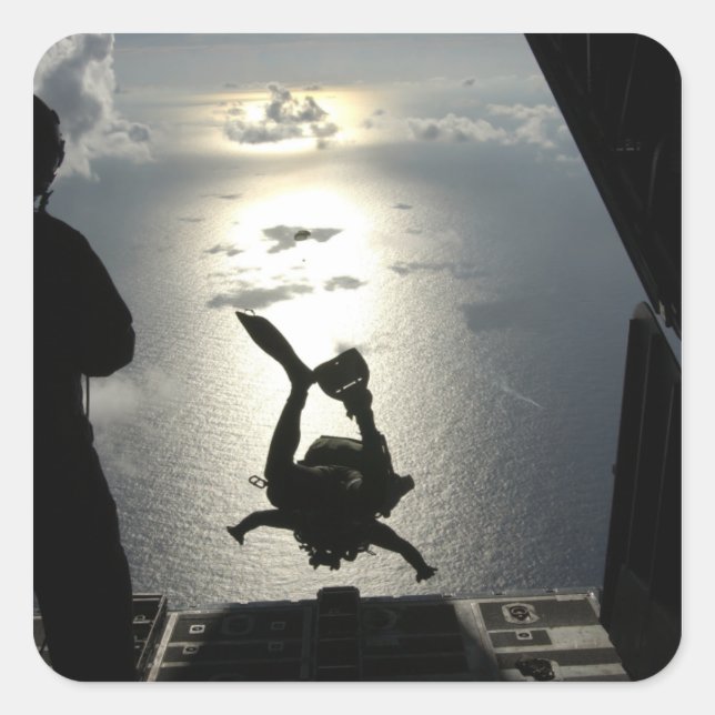 Adesivo Quadrado Um assistente da Força Aérea (Frente)