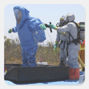 Adesivo Quadrado Um aviador está em uma cuba