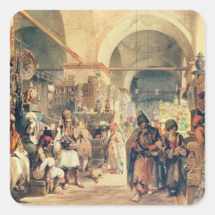 Adesivo Quadrado Um Bazar turco, 1854 (lápis e c/c no papel)