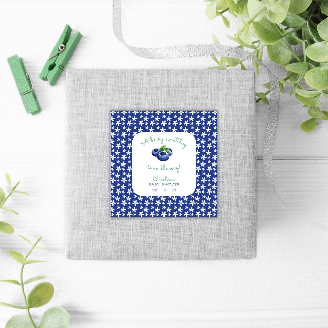 Adesivo Quadrado Um Bebê Berry Chá Blueberry (Criador carregado)