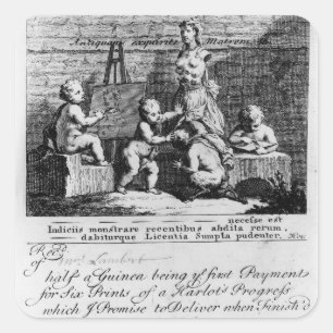 Adesivo Quadrado Um bilhete da assinatura para 'uma prostituta