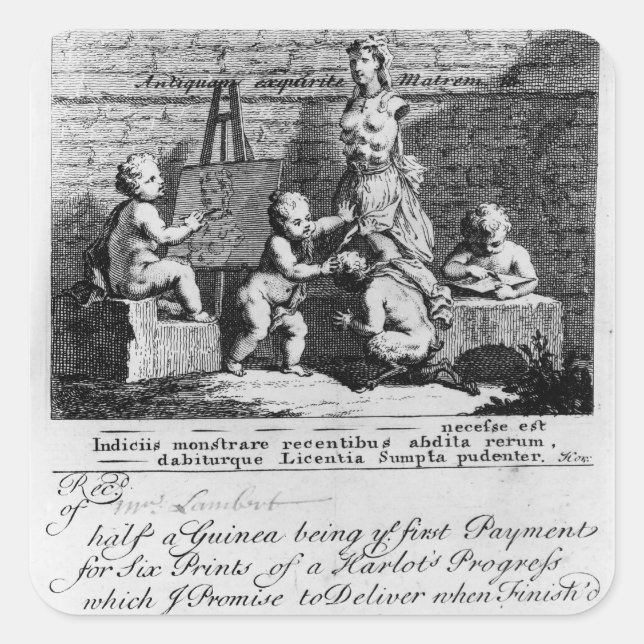 Adesivo Quadrado Um Bilhete de Subscrição para 'A Harlot's (Frente)