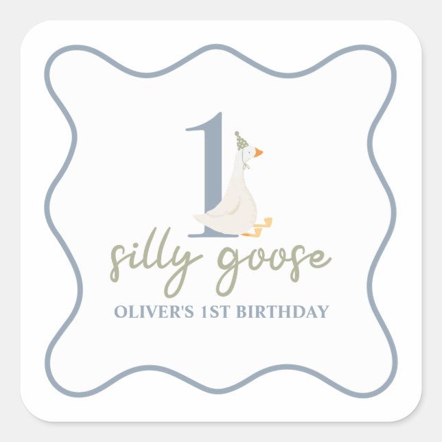 Adesivo Quadrado Um Bobo fica azul e verde (Frente)