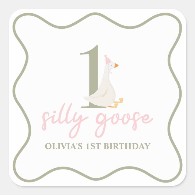 Adesivo Quadrado Um Bobo fica rosa e verde (Frente)