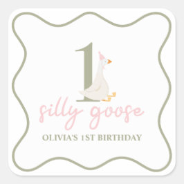 Adesivo Quadrado Um Bobo fica rosa e verde