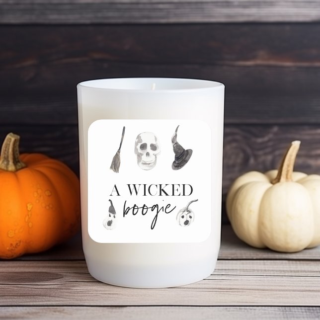 Adesivo Quadrado Um Boogie Malvado | Feliz Dia das Bruxas (Criador carregado)