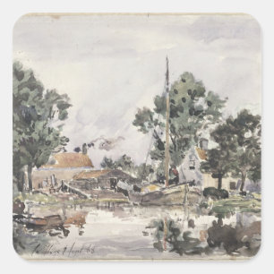 Adesivo Quadrado Um Canal em Haia, 1868