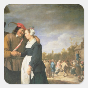 Adesivo Quadrado Um casamento do camponês, 1648