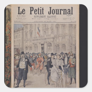 Adesivo Quadrado Um casamento em uma bicicleta