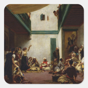Adesivo Quadrado Um casamento judaico em Marrocos, 1841