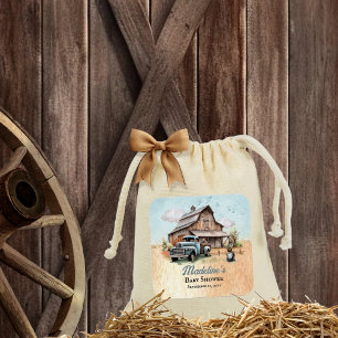 Adesivo Quadrado Um Chá de fraldas de fazendeiro bonito