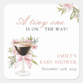 Adesivo Quadrado Um Chá de fraldas pequeno Espresso Martini
