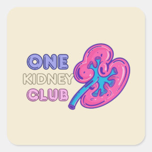 Adesivo Quadrado UM CLUBE DE RINS, Transplante RENAL
