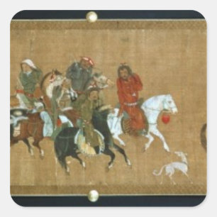 Adesivo Quadrado Um comboio de Mongols, chineses, século XIV