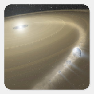 Adesivo Quadrado Um cometa sendo rasgado para se desfazer em torno