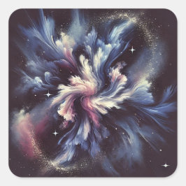 Adesivo Quadrado Um design de abstrato-galáxia captando o mistério 