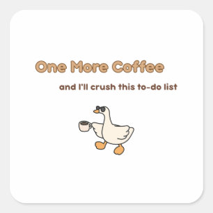 Adesivo Quadrado Um design de pato para Mais Um Café