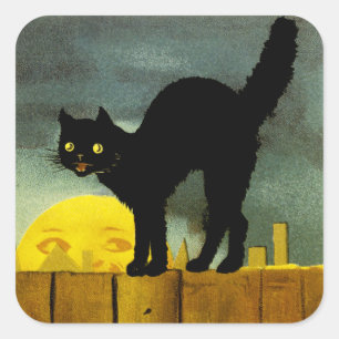 Adesivo Quadrado Um Dia das Bruxas alegre