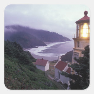 Adesivo Quadrado Um dia nebuloso na costa do Oregon no Heceta