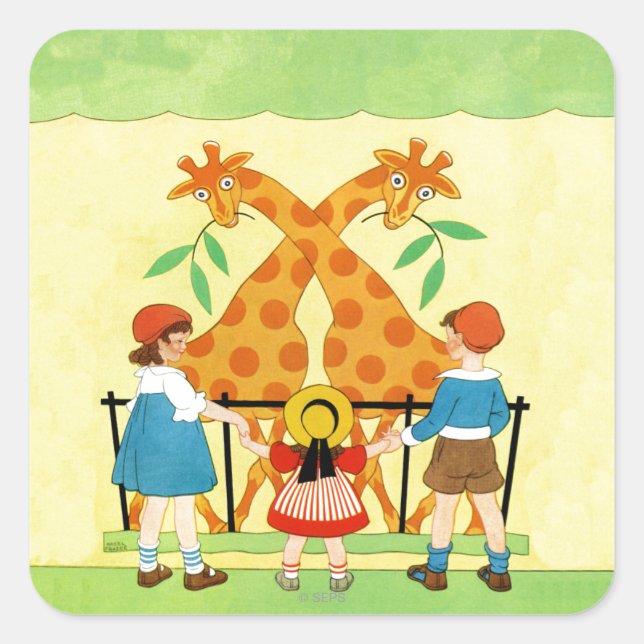 Adesivo Quadrado Um Dia No Zoológico (Frente)