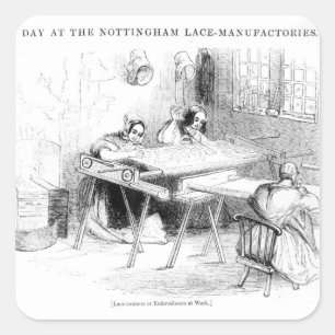 Adesivo Quadrado Um dia nos fabricantes do laço de Nottingham