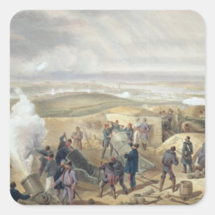 Adesivo Quadrado Um dia quente nas baterias, placa 'de Seat o