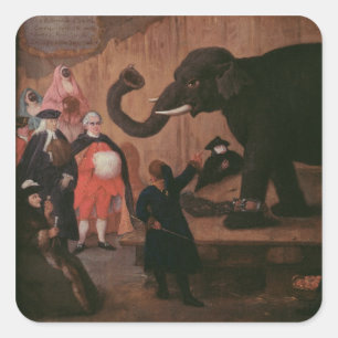 Adesivo Quadrado Um elefante mostrado em Veneza (óleo em canvas)