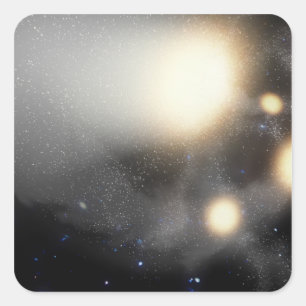 Adesivo Quadrado Um esmagamento de galáxias