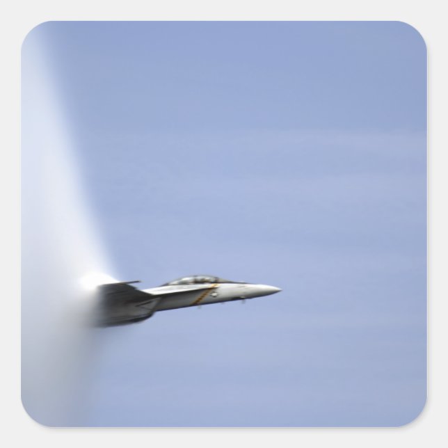 Adesivo Quadrado Um F/A-18E Super Hornet alcança a velocidade de ta (Frente)