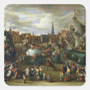 Adesivo Quadrado Um festival em Antuérpia