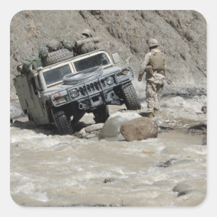 Adesivo Quadrado Um fuzileiro naval dos E.U. que guia o motorista