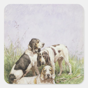Adesivo Quadrado Um grupo de cães franceses