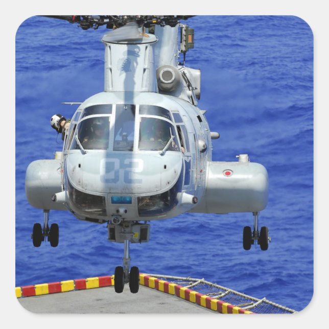 Adesivo Quadrado Um helicóptero CH-46E Sea Knight (Frente)