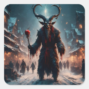 Adesivo Quadrado Um horror de Natal Krampus