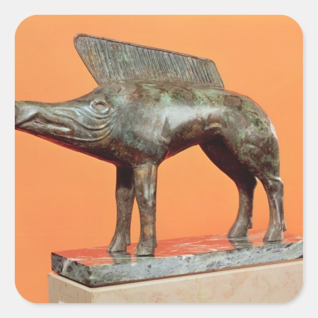 Adesivo Quadrado Um javali selvagem, de Neuvy-en-Sullias (Frente)