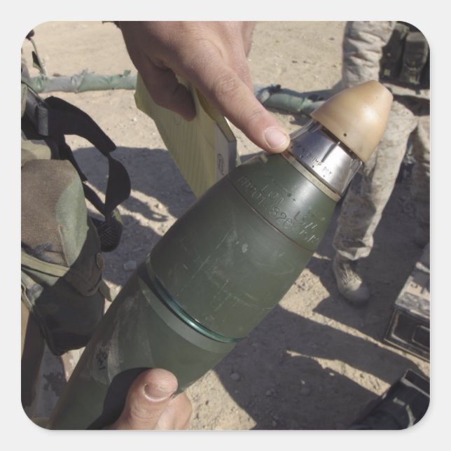 Adesivo Quadrado Um líder de esquadrão aponta para um ajuste de ret (Frente)