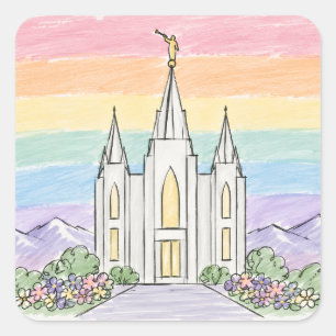 Adesivo Quadrado Um Lugar Celestial de Paz Bela Templo Mórmon U