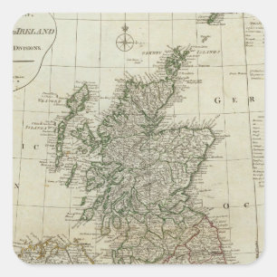 Adesivo Quadrado Um mapa completo das ilhas britânicas