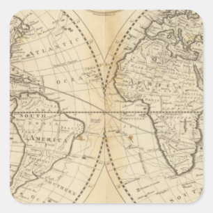 Adesivo Quadrado Um mapa do mundo