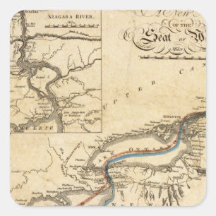 Adesivo Quadrado Um mapa novo de Seat da guerra