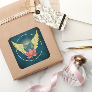 Adesivo Quadrado Um Mundo Mantido no Viciado em Amor