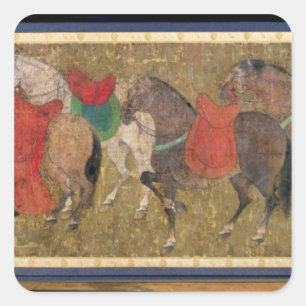 Adesivo Quadrado Um noivo com cavalos