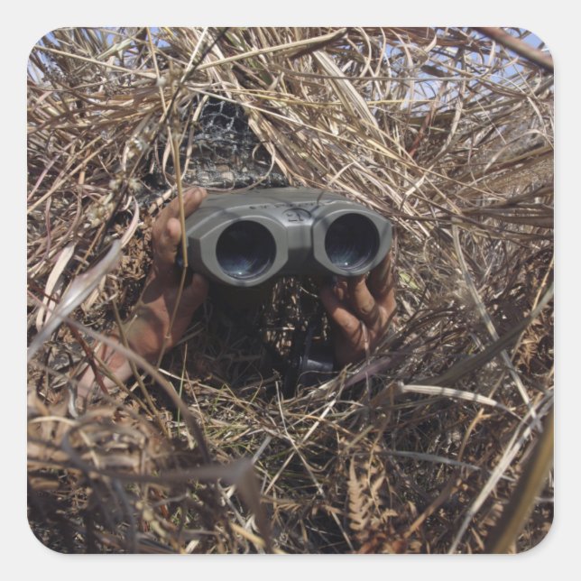 Adesivo Quadrado Um observador de escuta pratica técnica de observa (Frente)