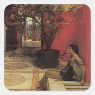 Adesivo Quadrado Um Oleander de Alma Tadema, Flores Vintage